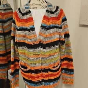 Vibrant Striped Women's Cardigan